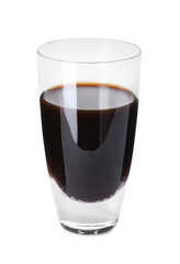 Shot glass with coffee liqueur isolated on white