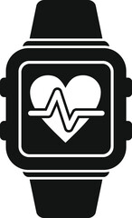 Smartwatch heart rate icon simple vector. Digital sport. Gym training