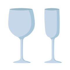 Doodle flat clipart. Empty drink glass