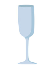 Doodle flat clipart. Empty drink glass