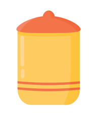 Small jars for dry spices and cereals in a flat style. Objects Are Repainted.