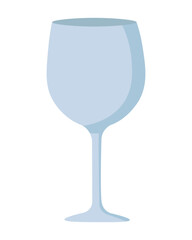 Doodle flat clipart. Empty drink glass