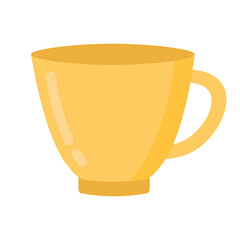 Simple cup in flat style. Objects Are Repainted.