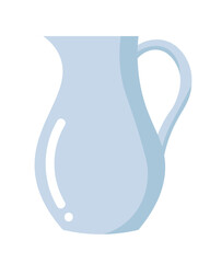 Doodle flat clipart. Simple illustration of an empty glass jug