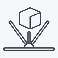 Obraz premium Icon Hologram. related to 3D Visualization symbol. line style. simple design editable. simple illustration