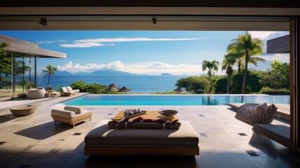 Obraz premium Amazing View From Luxury Villa To The Ocean