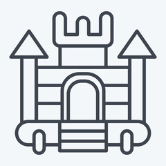 Icon Inflatable Castle. related to Amusement Park symbol. line style. simple design editable. simple illustration