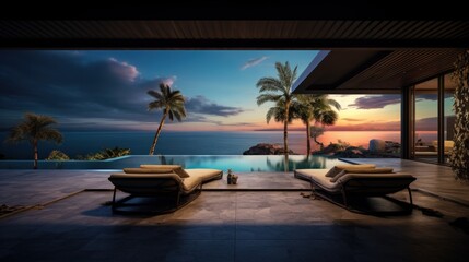 Obraz premium Amazing View From Luxury Villa To The Ocean