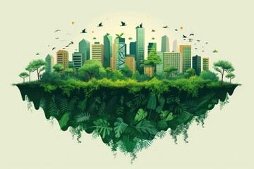 Ecology, environmental problems and environmental protection. Vector illustration concept for graphic