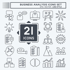 Icon Set Business Analysis. related to Business symbol. line style simple design editable. simple illustration