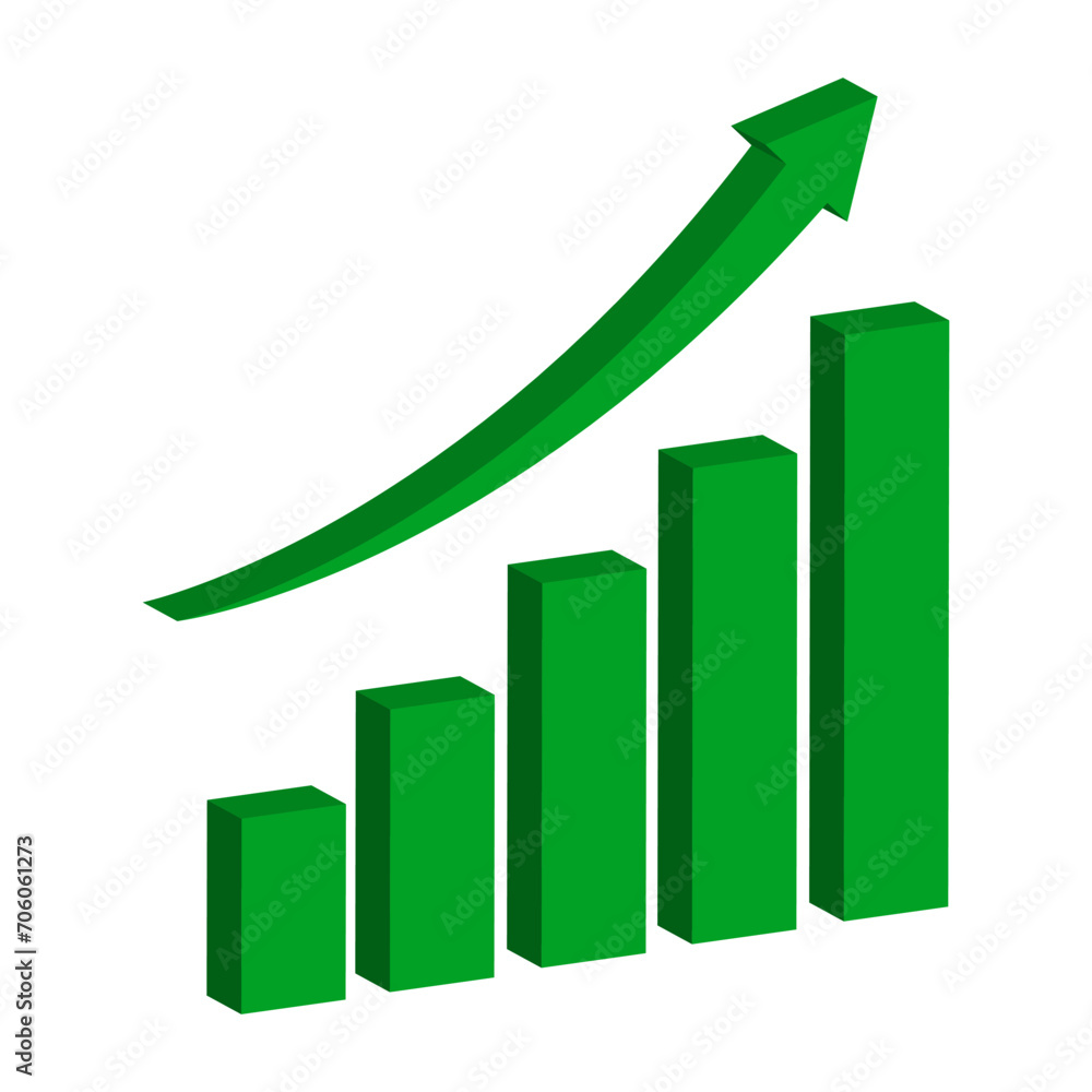 Poster polygon increasing graph with arrow up. vector illustration. eps 10.