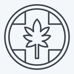 Icon Label Cannabis Products. related to Cannabis symbol. line style. simple design editable. simple illustration