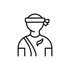 Badminton player outline icons, minimalist vector illustration ,simple transparent graphic element .Isolated on white background