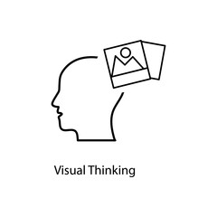 Visual Thinking icon. Thinking icon for templates, simple flat illustration on white background..eps
