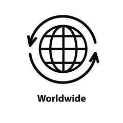 Worldwide icon. worldwide icon for UX and UI simple flat illustration..eps