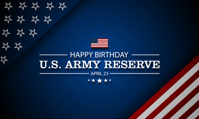 Happy Birthday US Army Reserve April 23 Background Vector Illustration