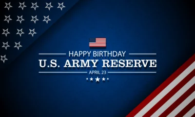 Foto auf Alu-Dibond Happy Birthday US Army Reserve April 23 Background Vector Illustration © Teguh Cahyono