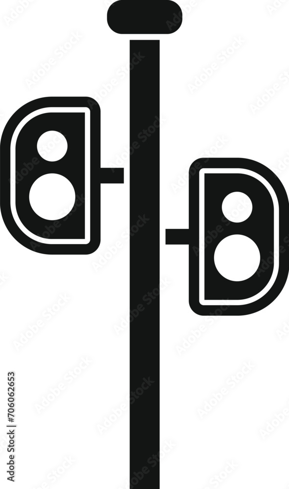 Poster road sensor icon simple vector. control system. network stop view