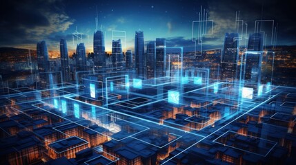 Fototapeta premium An IT Landscape that uses the latest computing technologies that ensure excellence, precision and efficiency of data processing