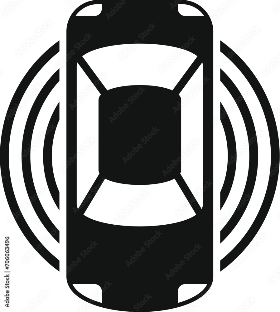 Poster top view control safety icon simple vector. road sensor. smart control
