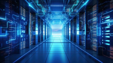 Fototapeta premium An IT Landscape that uses the latest computing technologies that ensure excellence, precision and efficiency of data processing