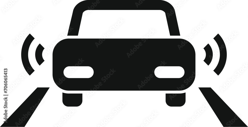 Poster road sensor control icon simple vector. safety system. front toll
