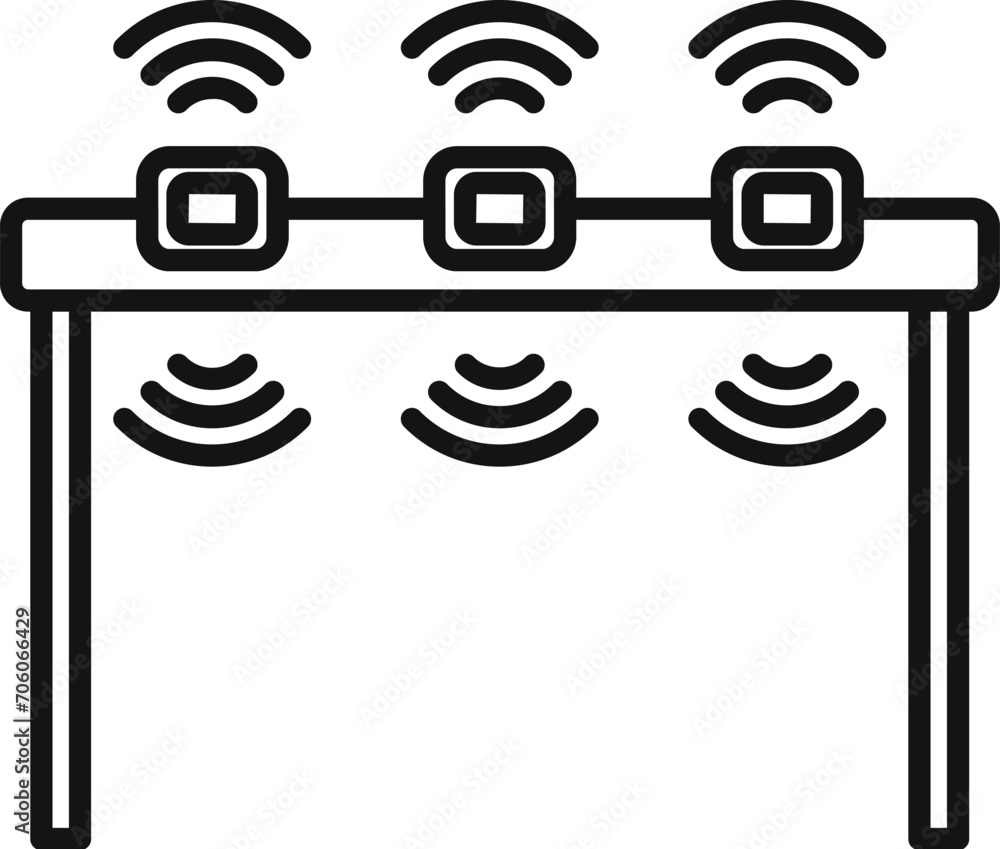 Poster care arch sensor icon outline vector. safe driver. system control