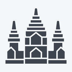 Fototapeta na wymiar Icon Angkor Wat. related to Cambodia symbol. glyph style. simple design editable. simple illustration