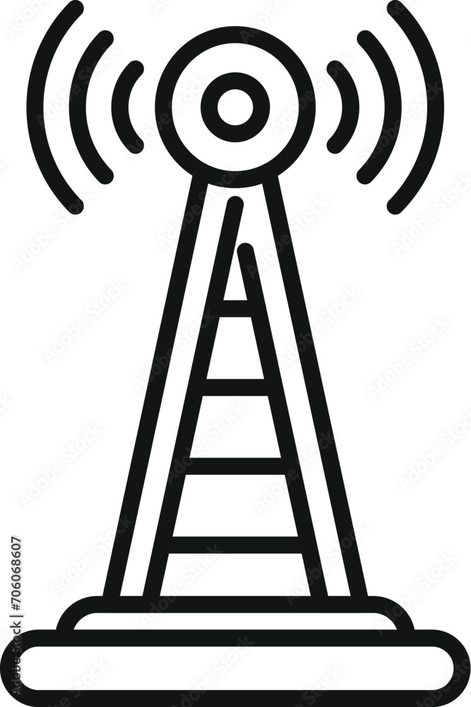 Poster tower road sensor icon outline vector. system control. drive smart stop