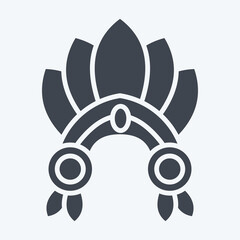 Icon Indian Red Crown. related to Indigenous People symbol. glyph style. simple design editable. simple illustration
