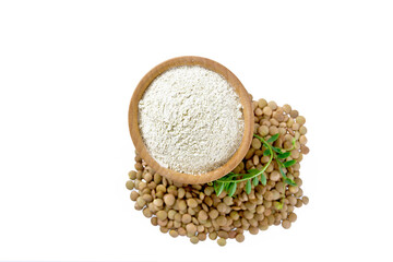 Flour lentil in bowl top