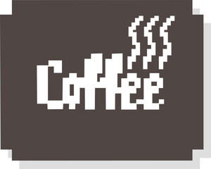 Coffee pixel art symbol