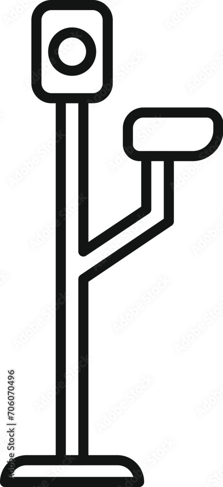 Poster traffic road sensor icon outline vector. stop view control. safe driver