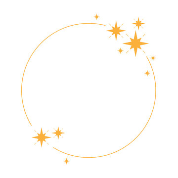 circle frame with gold star decoration