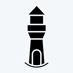 Icon Lighthouse. related to Icon Building symbol. glyph style. simple design editable. simple illustration