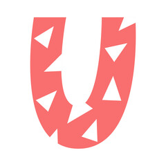 letter U in cartoon element