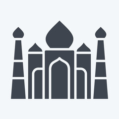 Icon Taj Mahal. related to India symbol. glyph style. simple design editable. simple illustration