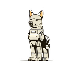 dog robot cartoon style