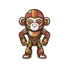 Obraz na płótnie Canvas cute monkey cyborg cartoon style