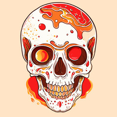 skull head vector for t shirt design