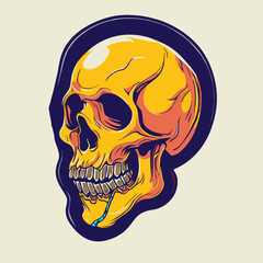 skull head vector for t shirt design