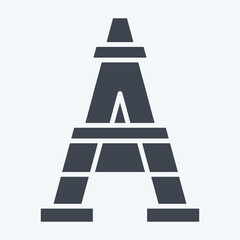 Icon Eiffel Tower. related to France symbol. glyph style. simple design editable. simple illustration