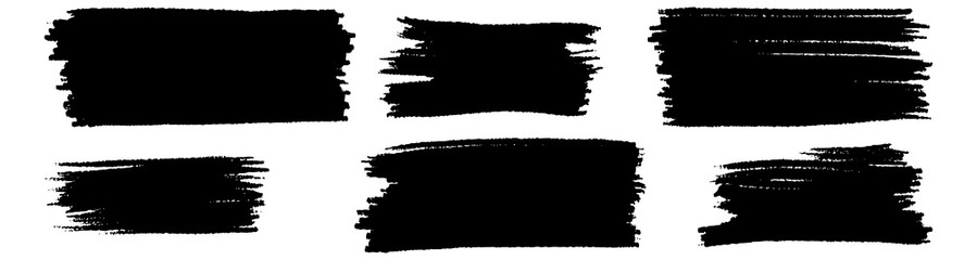 Fototapeta premium Set of ink brush strokes, brushes, lines, black paint, grungy. hand drawn graphic element isolated on white background.
