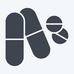 Icon Pills. related to World Cancer symbol. glyph style. simple design editable. simple illustration