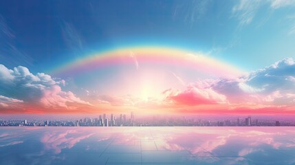 Fototapeta na wymiar Regenbogen Skyline