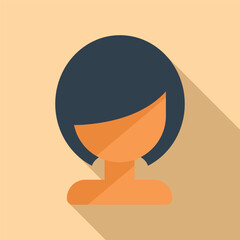 Artist cute wig icon flat vector. Female fashion style. Head attractive