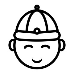 Lunar new year icon. Chinese man icon