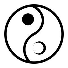 Lunar new year icon. yin yang icon - obrazy, fototapety, plakaty