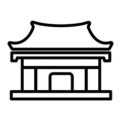 Lunar new year icon. Chinese temple icon