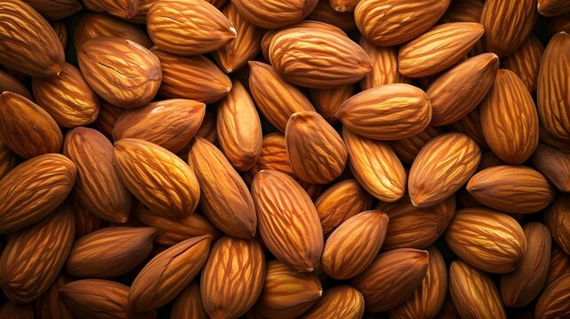 Almonds Close Up Background. (Generative AI).